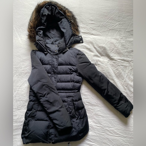 ❌Zara Navy Blue Puffer Jacket w Faux Fur Hood - Picture 5 of 6